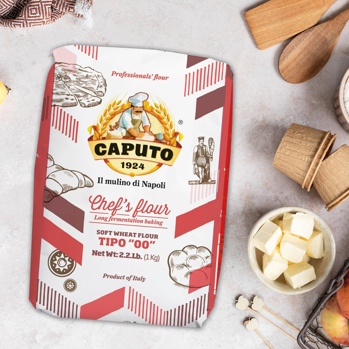 Antimo Caputo 00 The Chef's Flour – Neapolitan Pizza Flour, 8 x 1kg Bags