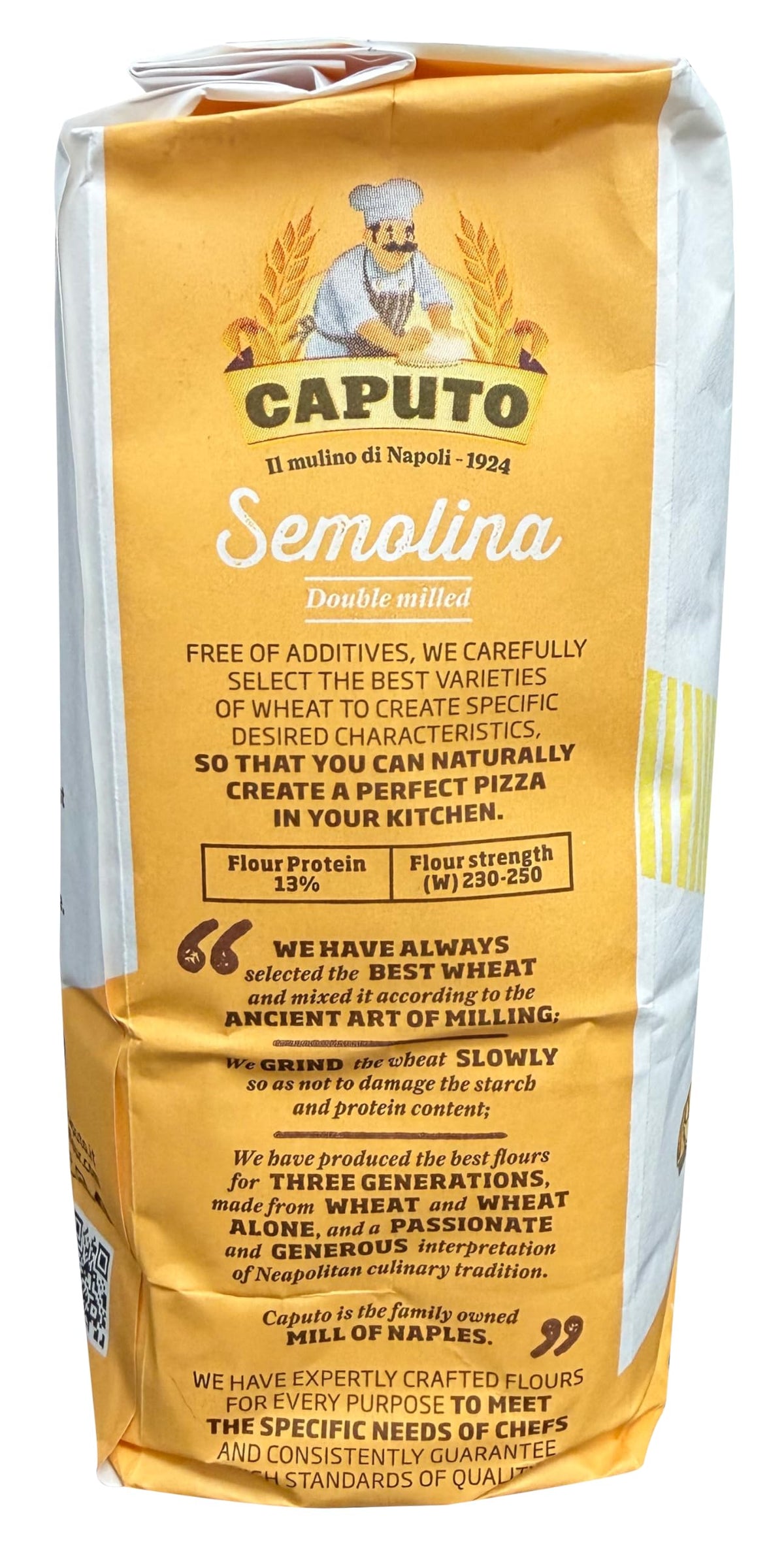 Antimo Caputo Semola Di Grano Duro Rimacinata – Reground Semolina Flour, Pack 4