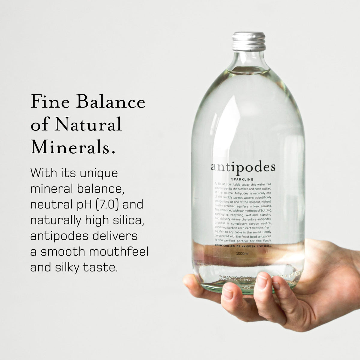 Antipodes Natural Artesian Still Water – 33.8 Fl Oz Glass Bottles (Pack of 6) | New Zealand Sourced