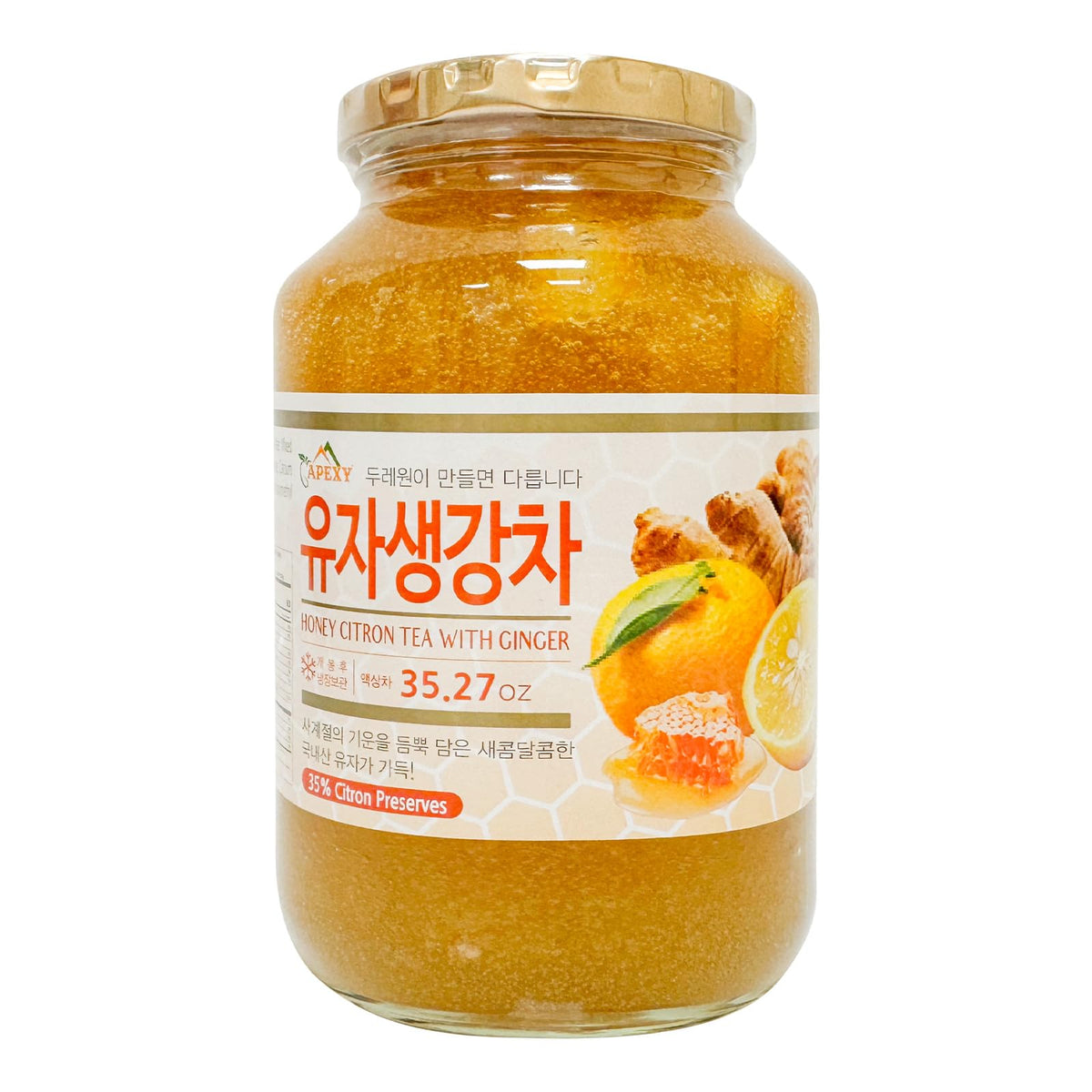 APEXY Authentic Korean Honey Citron Tea with Ginger – 1kg Jar, No Artificial Colors