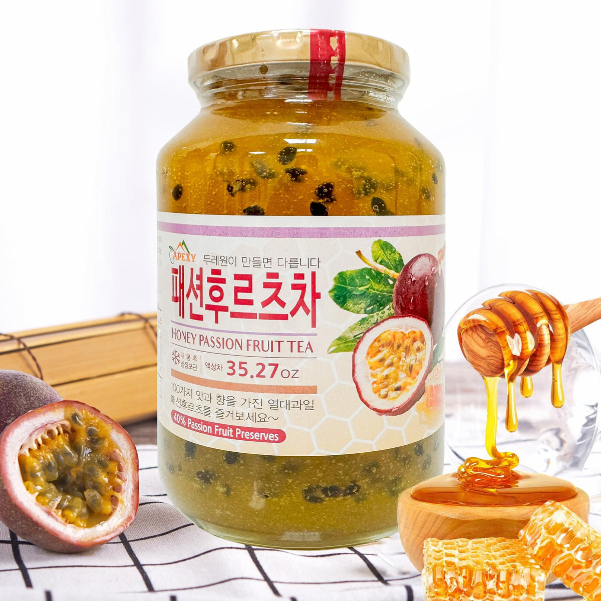 Apexy Korean Honey Passion Fruit Tea – 1kg, Real Fruit & Honey