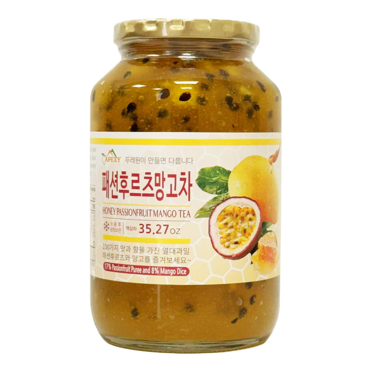 Apexy Korean Honey Passionfruit Mango Tea – Real Fruit, No Artificial Colors