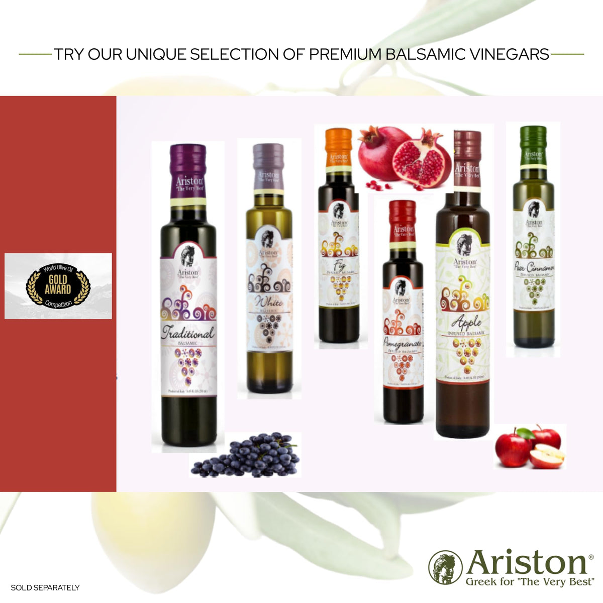 Ariston The Very Best Premium Balsamic Vinegar – Barrel Aged, 8.45 oz