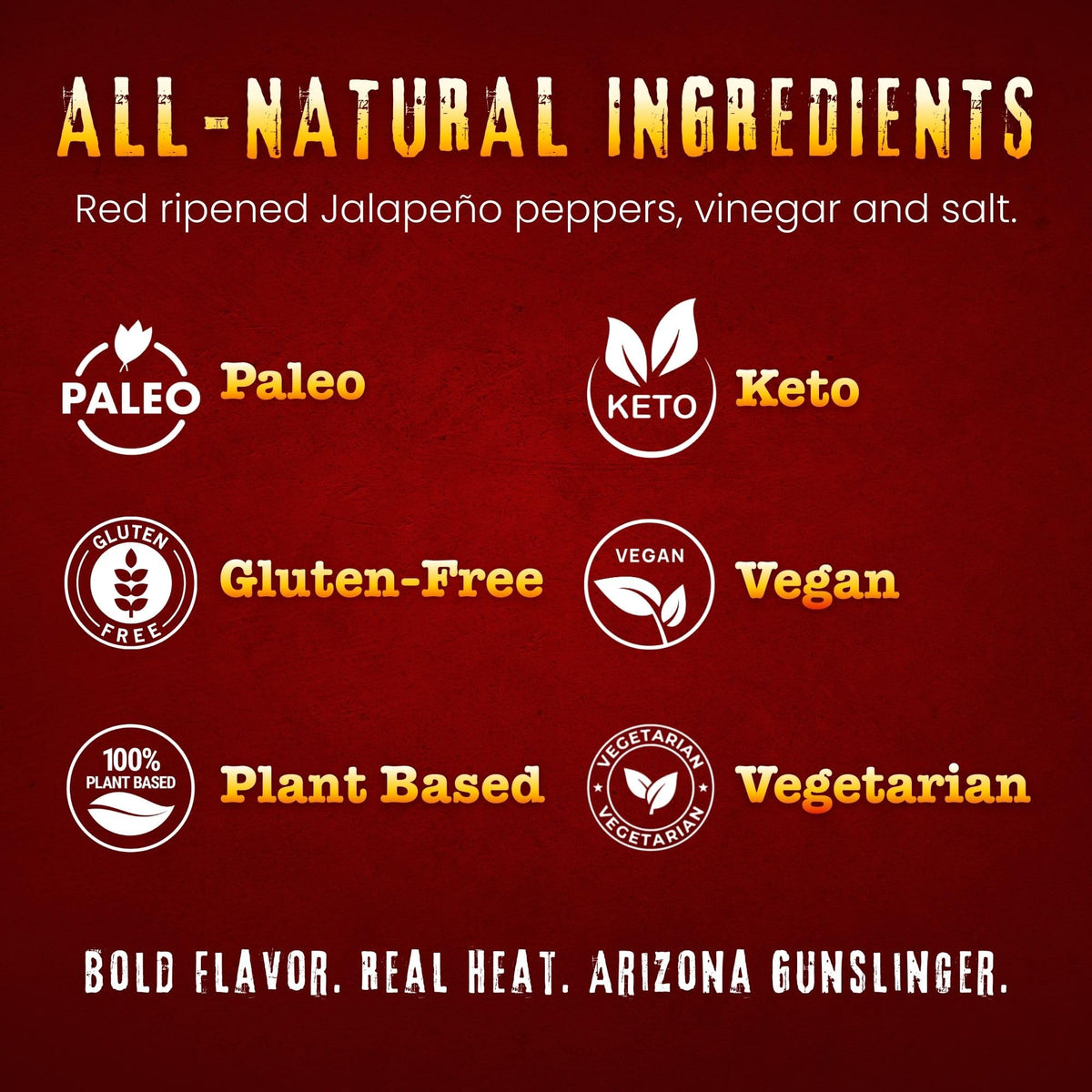 Arizona Gunslinger Smokin' Red Jalapeño Pepper Sauce — 3 Bottles, 5 oz Each