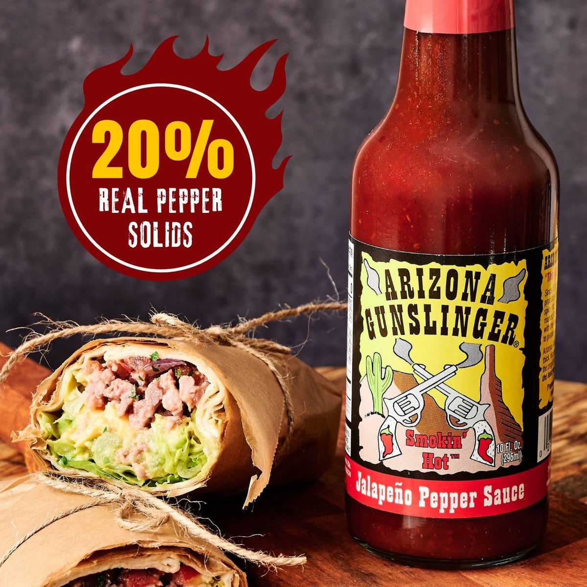 Arizona Gunslinger Smokin' Red Jalapeño Pepper Sauce — 3 Bottles, 5 oz Each