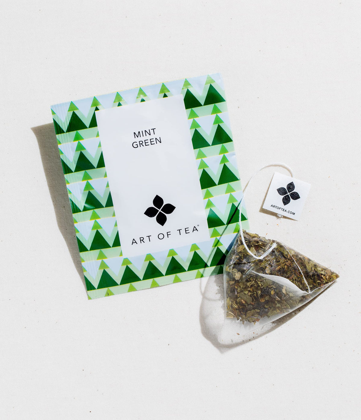 Art of Tea Mint Green Tea - 12 Pyramid Sachets | Organic
