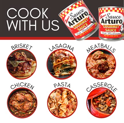 Arturo Gourmet Sauce with Mushrooms - Gluten Free & Kosher, 24 Pack (8 oz each)