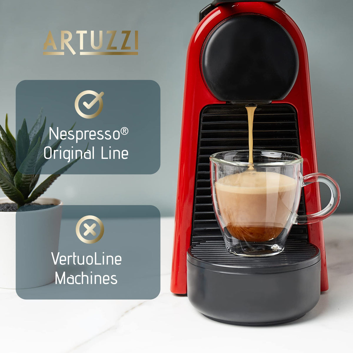Artuzzi 120ct Decaf Espresso Pods for Nespresso Original – Aluminum, 100% Arabica, Italian Roast