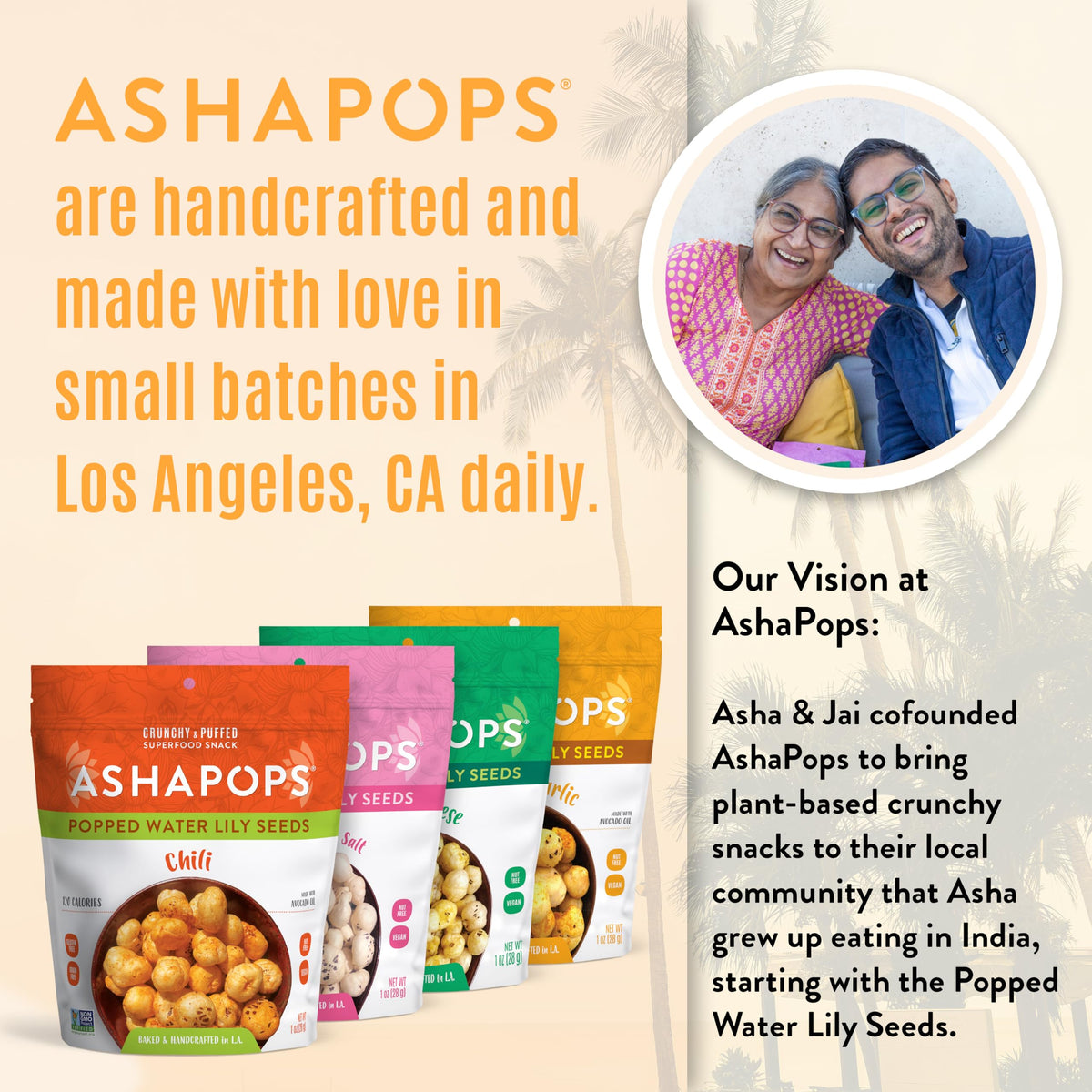 AshaPops Popped Water Lily Seeds Variety Pack – Gluten Free, Vegan, Paleo, 4 Bags