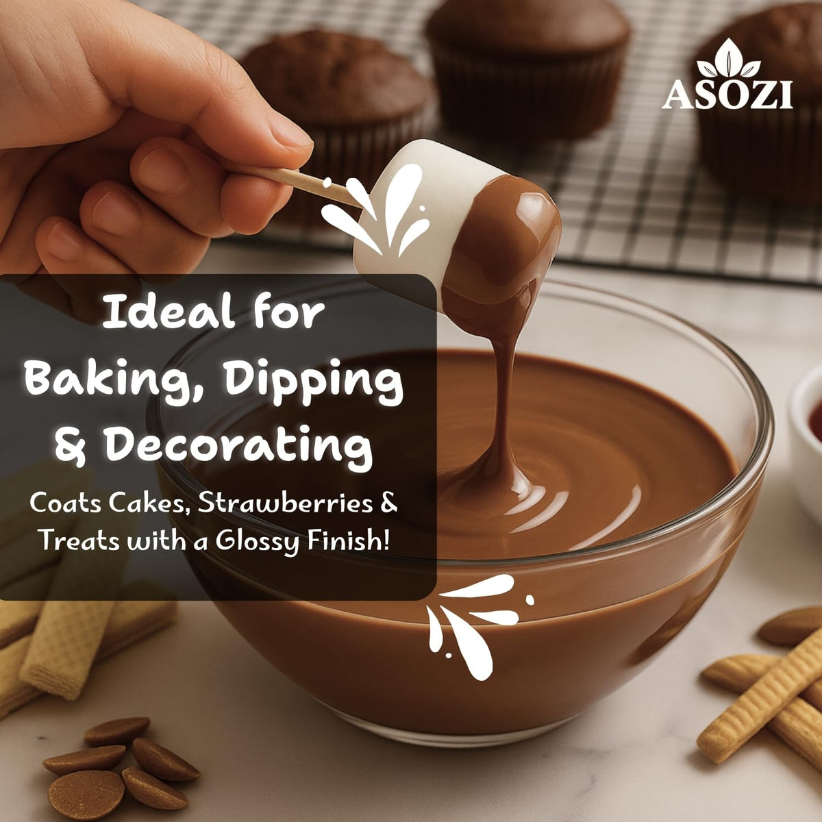ASOZI Milk Chocolate Melting Wafers – 5 lb Bulk, Smooth Melt for Dipping, Coating & Dubai Chocolate Bars