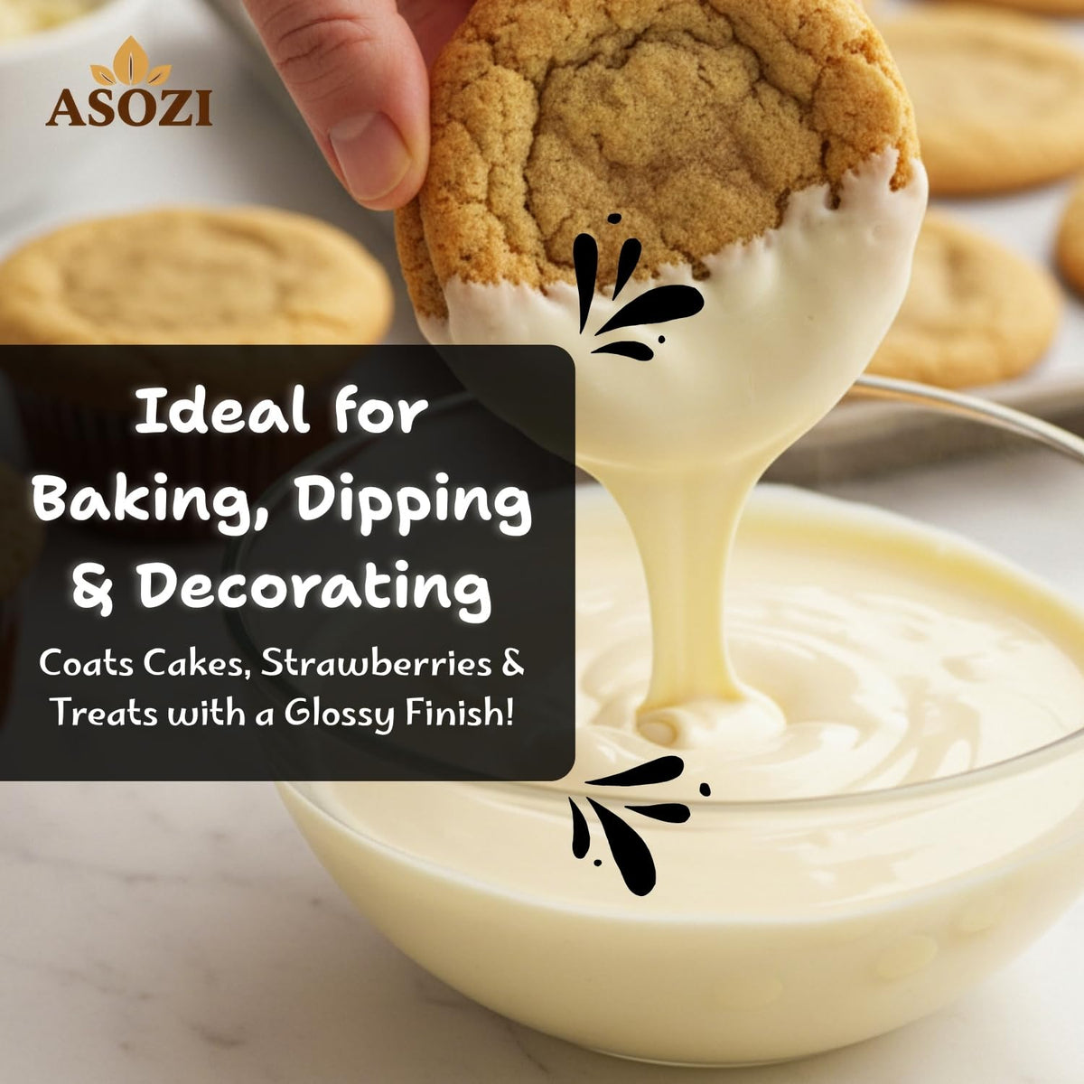 ASOZI White Chocolate Melting Wafers 5 lb – Smooth, Creamy Candy Melts for Baking, Dipping & Decorating