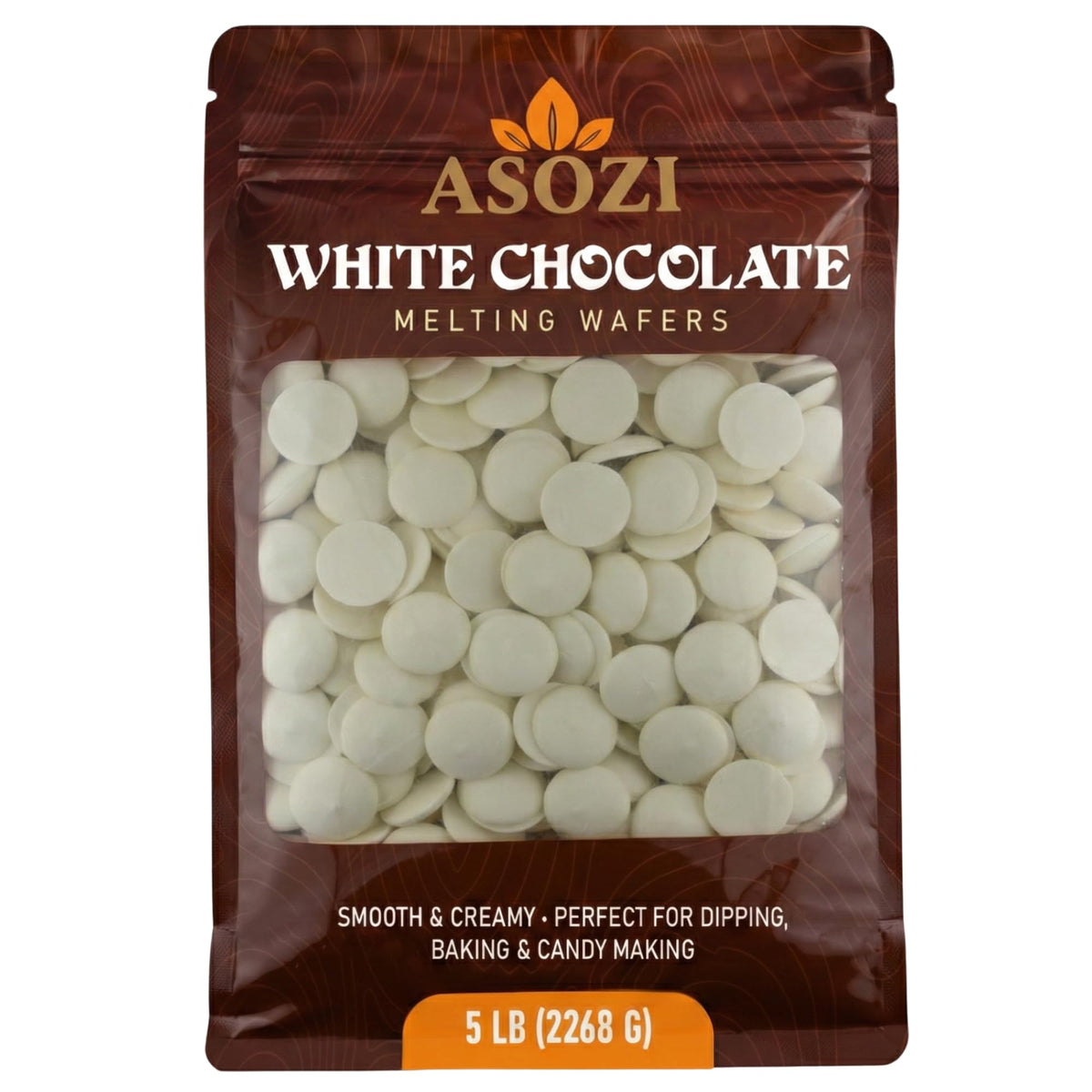 ASOZI White Chocolate Melting Wafers 5 lb – Smooth, Creamy Candy Melts for Baking, Dipping & Decorating