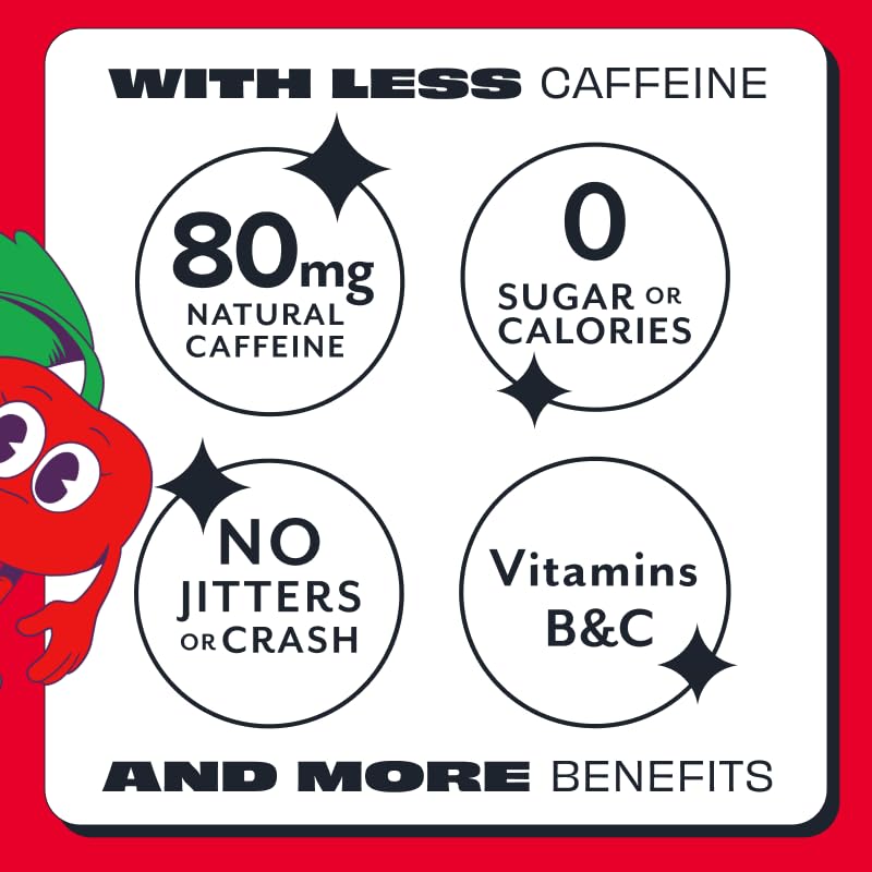 ASPIRE Sweet Cherry Energy Drink – 80mg Natural Caffeine, Zero Sugar, Keto Friendly (12-Pack)