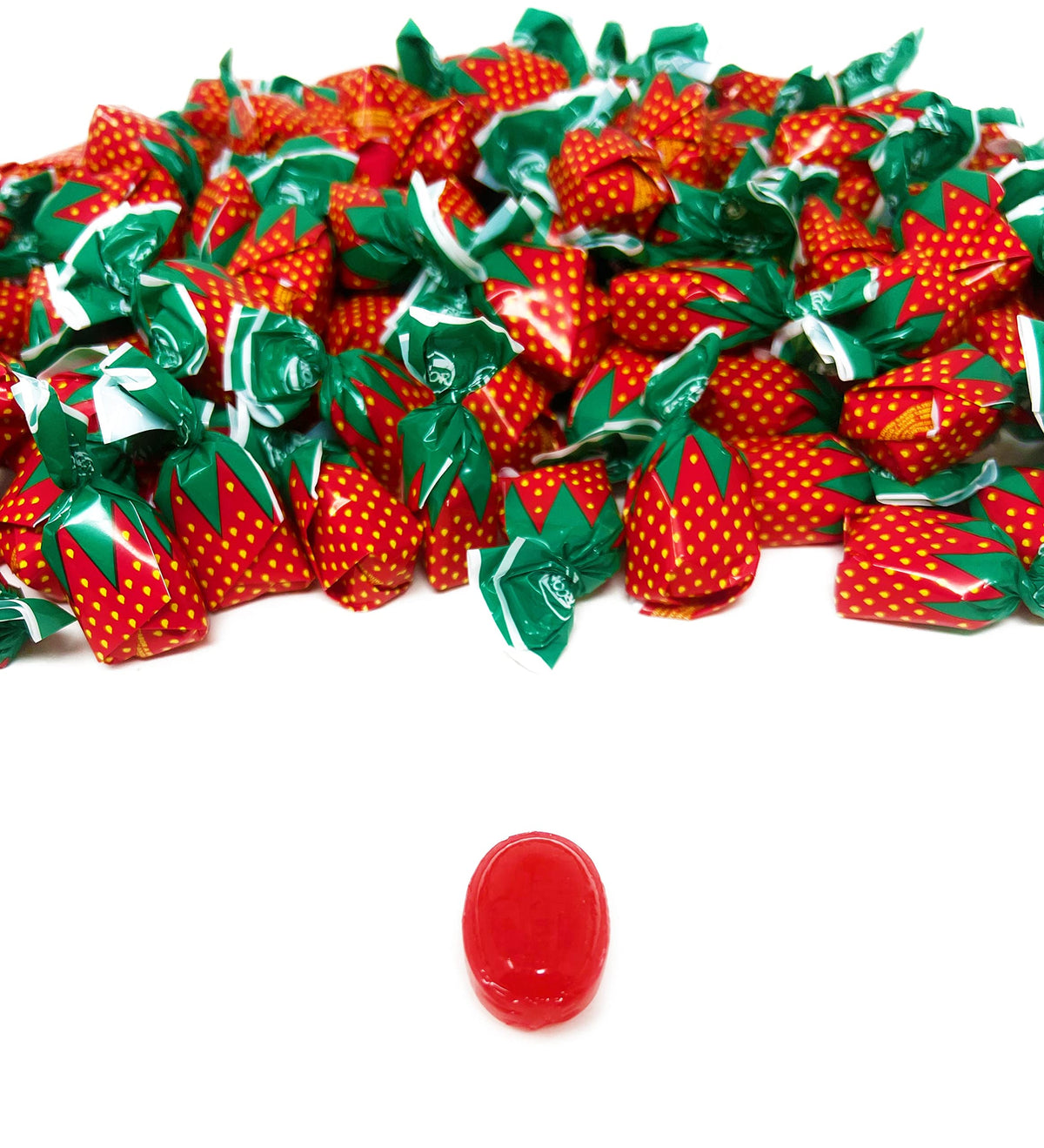 Assortit Bulk Strawberry Hard Candy – 6 lbs, Individually Wrapped, Peanut Free