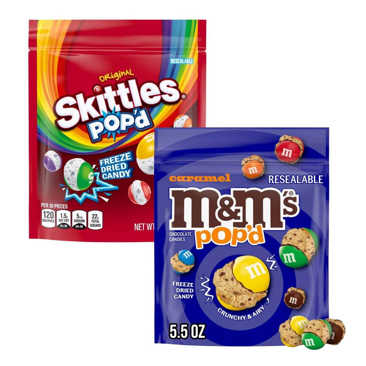 ASSORTIT x Skittles & M&M'S Freeze-Dried Candy 2-Pack – Crunchy POPD & Caramel