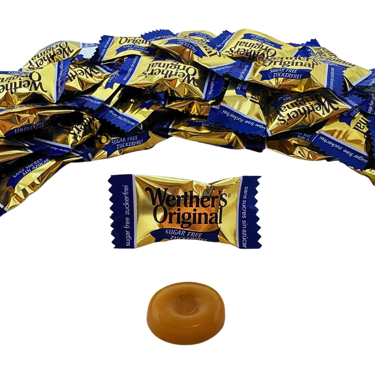 Assortit Werther's Original Sugar Free Hard Caramel Candies – 1lb, Keto & Diabetic Friendly, Individually Wrapped