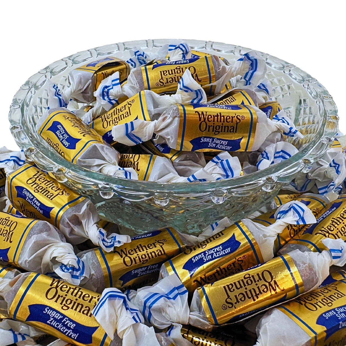 Assortit Werther's Original Premium Sugar Free Chewy Caramels — 1 lb Bulk, Individually Wrapped