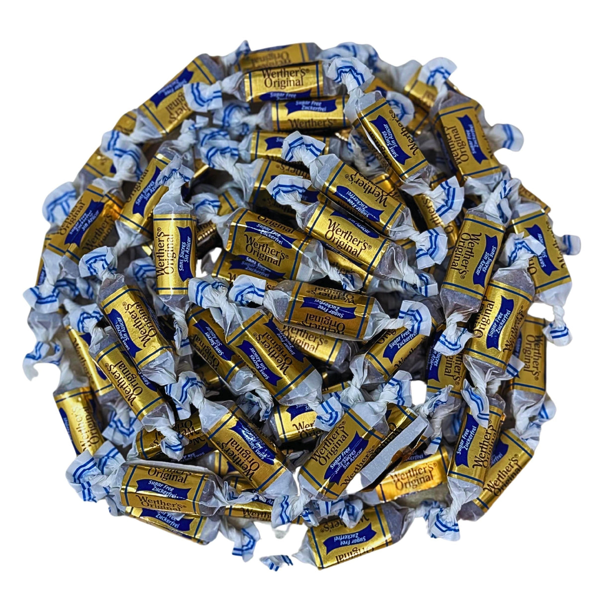 Assortit Werther's Original Premium Sugar Free Chewy Caramels — 1 lb Bulk, Individually Wrapped