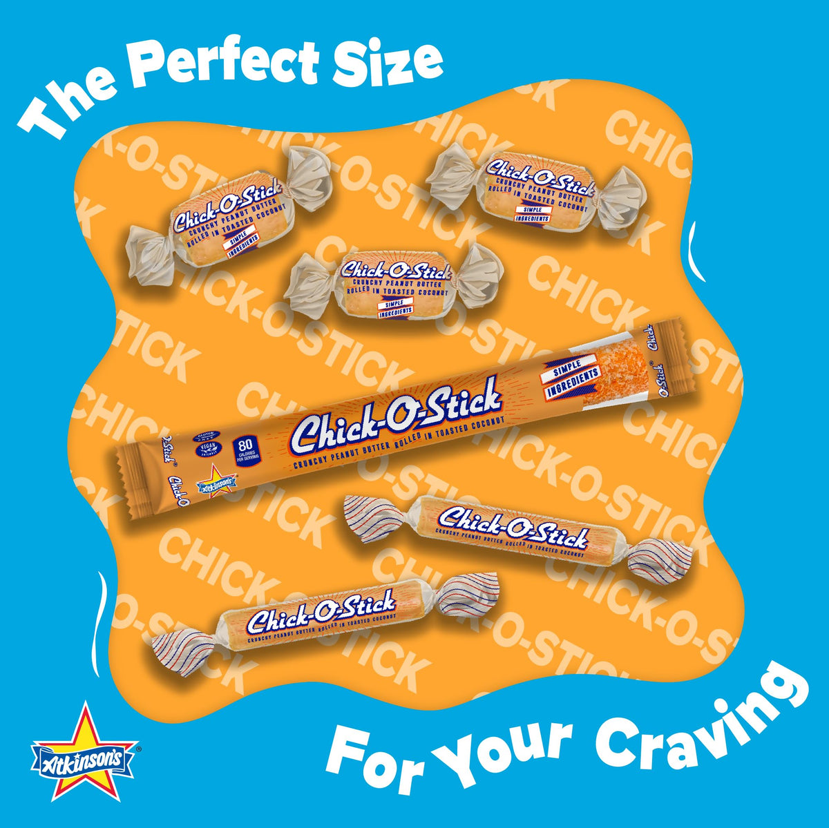 Atkinson's Chick-O-Stick Nuggets – Crunchy Peanut Butter in Toasted Coconut | Gluten Free, Kosher, Vegan (160 ct)