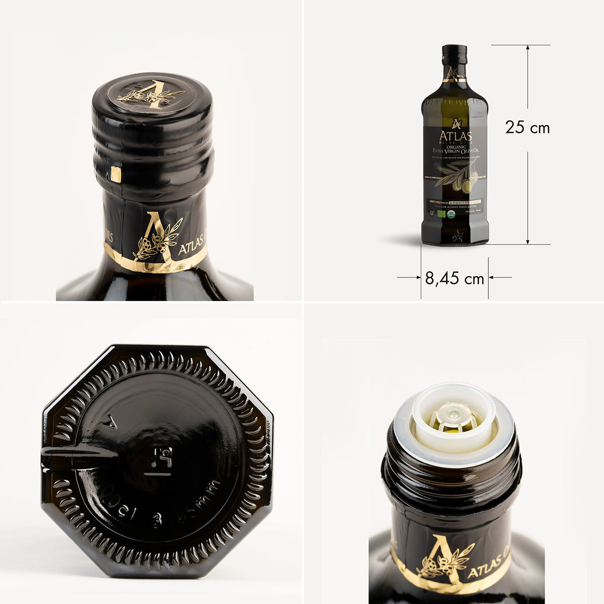 Atlas 750 mL Organic Cold-Pressed EVOO | Moroccan Polyphenol-Rich Extra Virgin Olive Oil