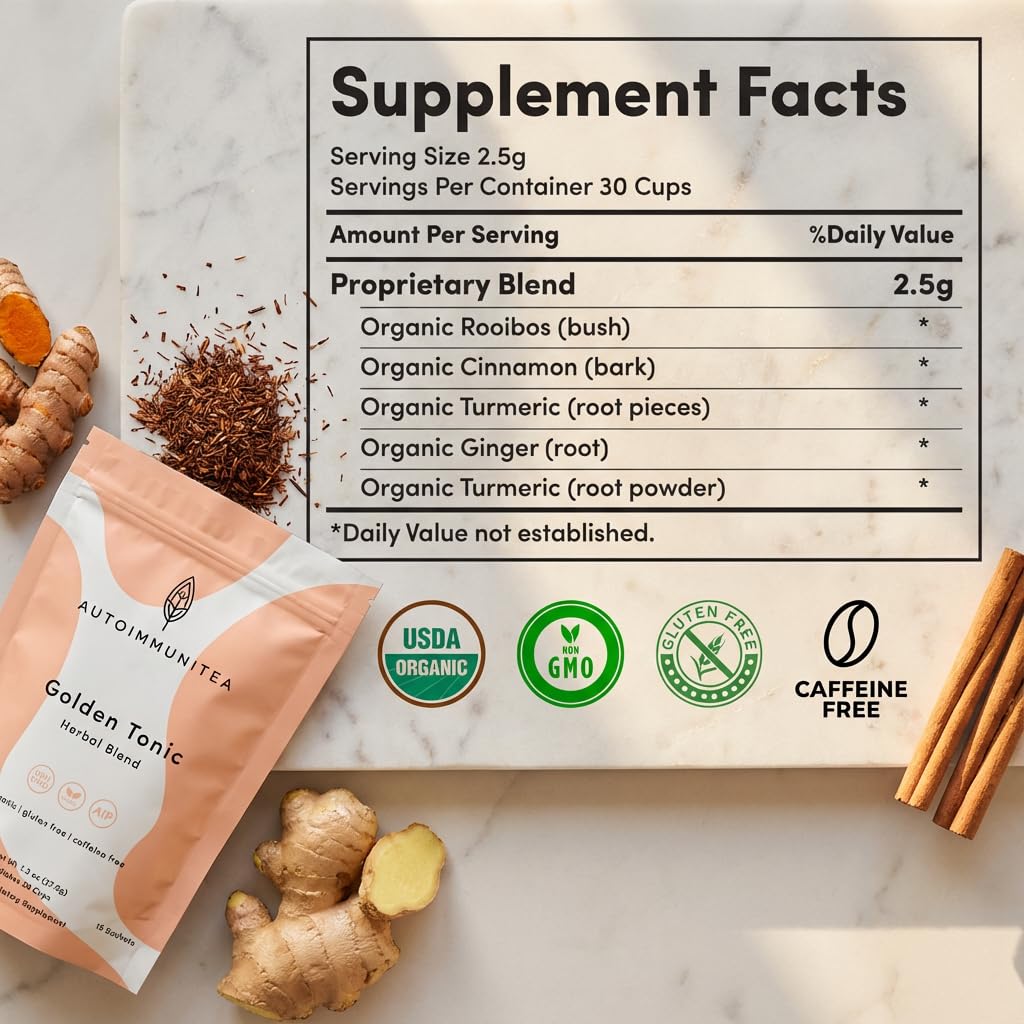 Autoimmuni-Tea Organic Turmeric Ginger Tea – AIP, Whole30, Paleo Friendly