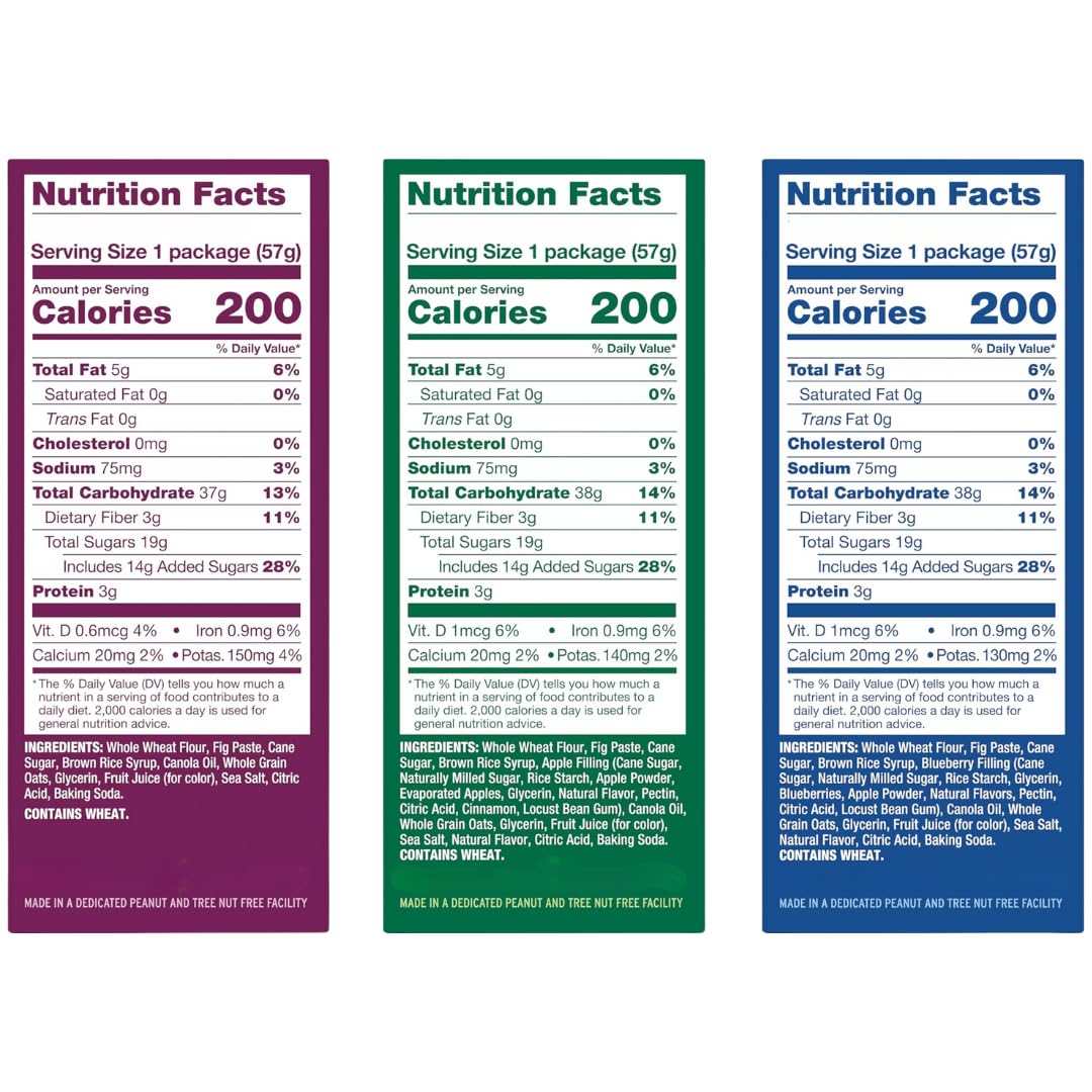 Avama Whole Wheat Fig Bars Variety Pack – 18 Bars, 6 Flavors, 2 oz Each