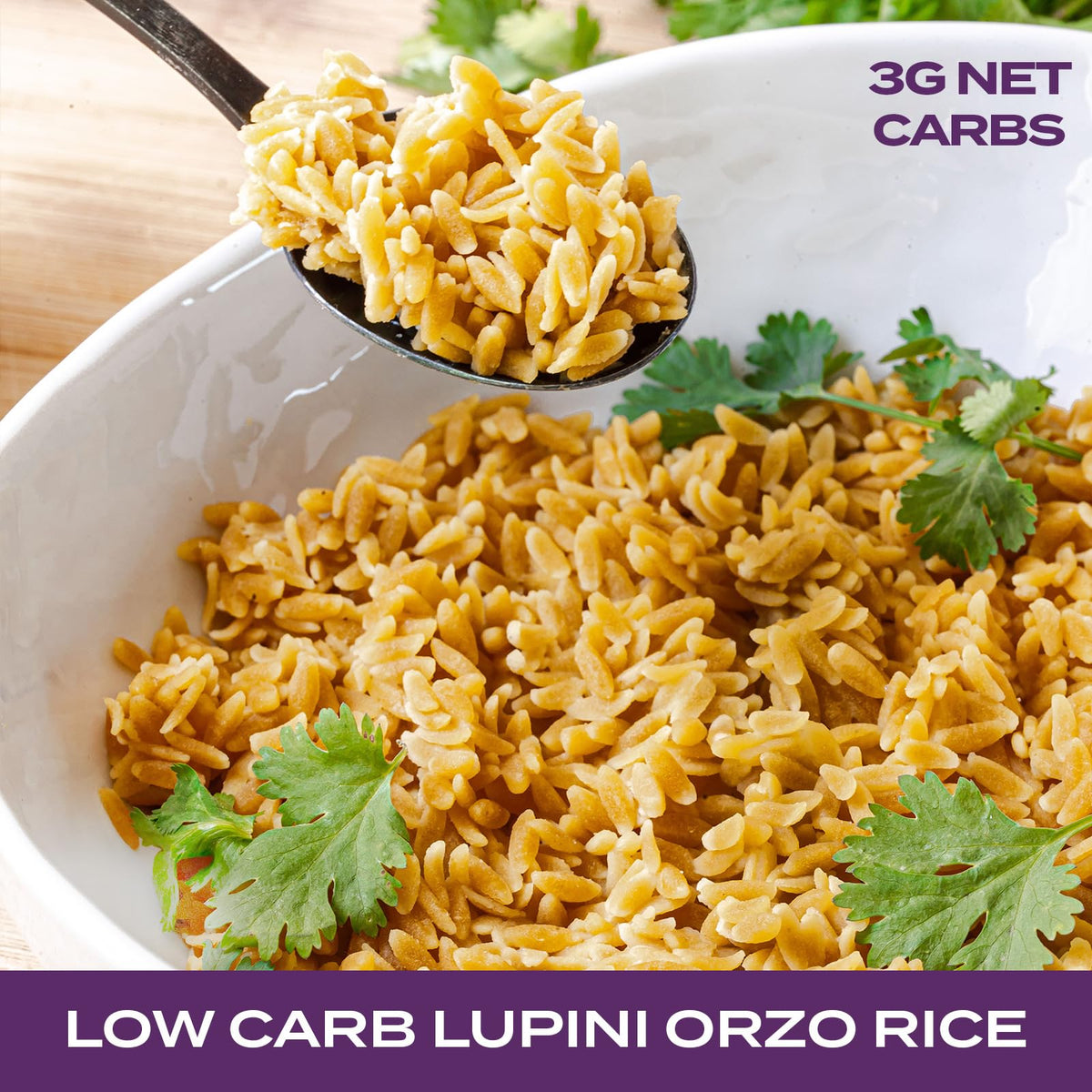 Aviate Keto Rice Orzo – Lupini Flour, 3g Net Carbs, 18g Protein, Gluten-Free, Vegan, Pack of 3
