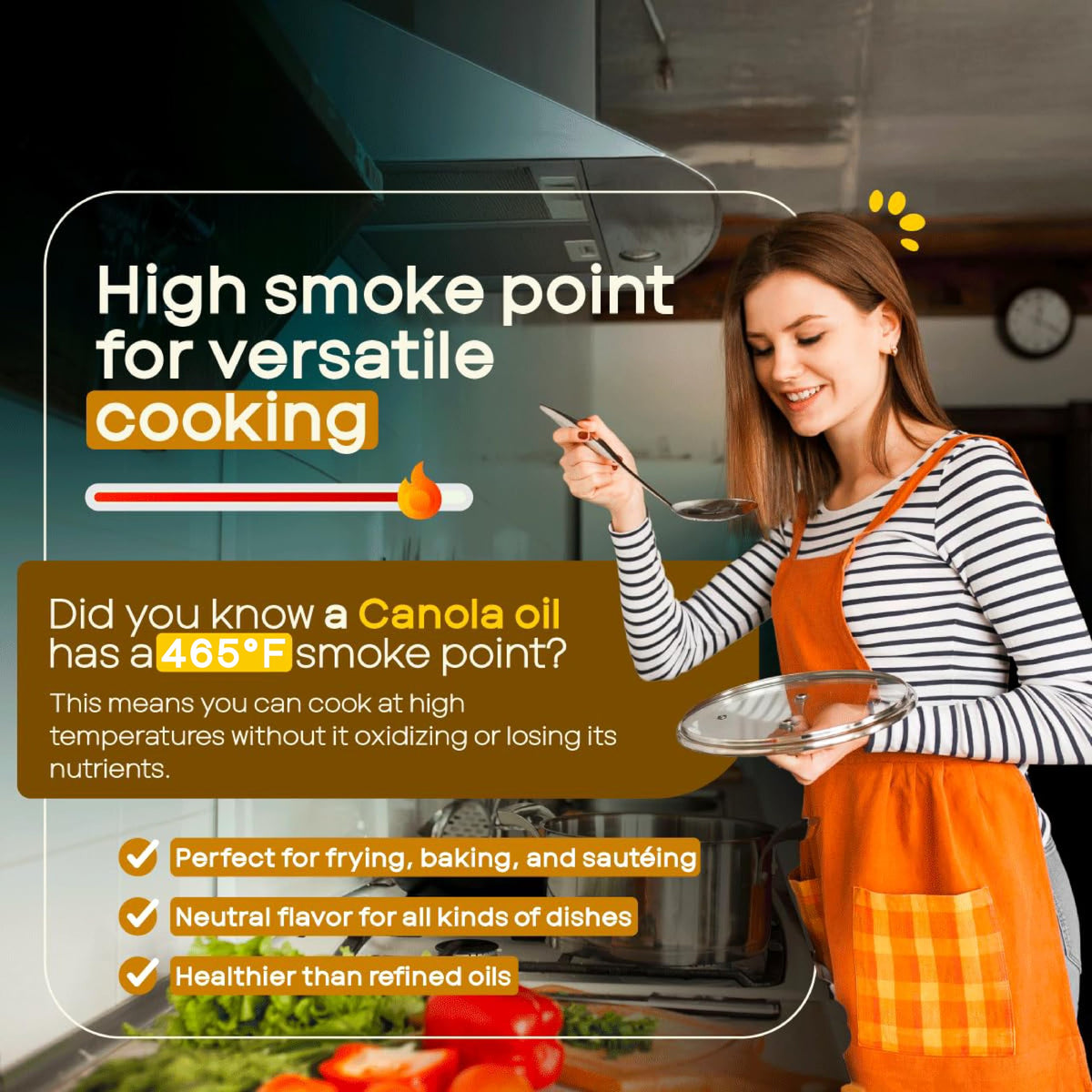 AVO Organic Canola Oil – High Smoke Point 465°F, 64 oz, No Preservatives, Made in USA