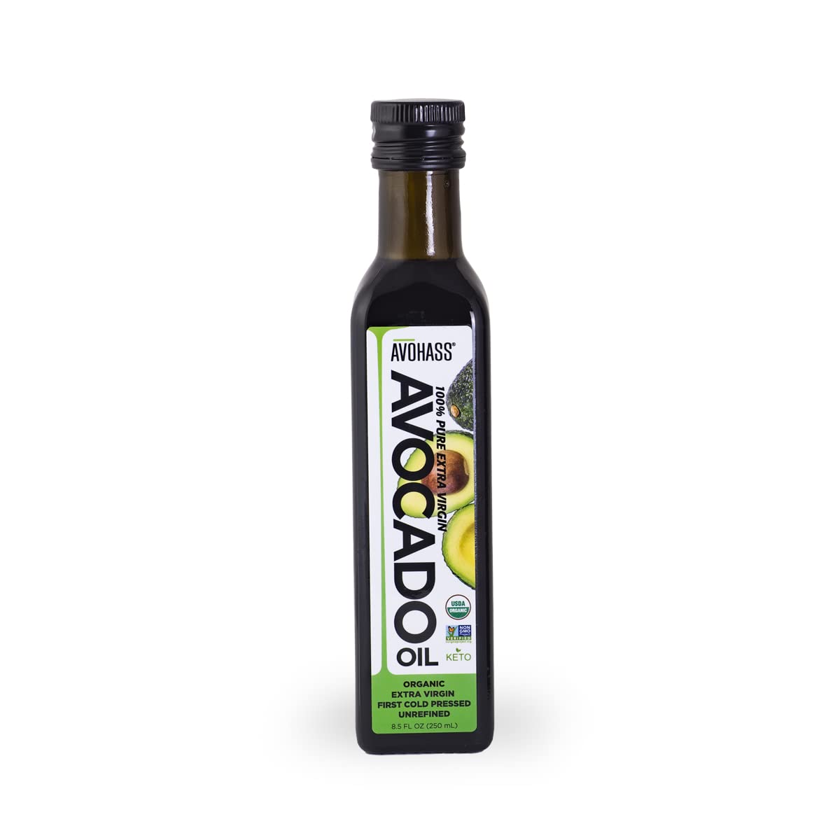 Avohass Organic Extra Virgin Avocado Oil 8.5 oz – First Cold Pressed, Mexico-Sourced