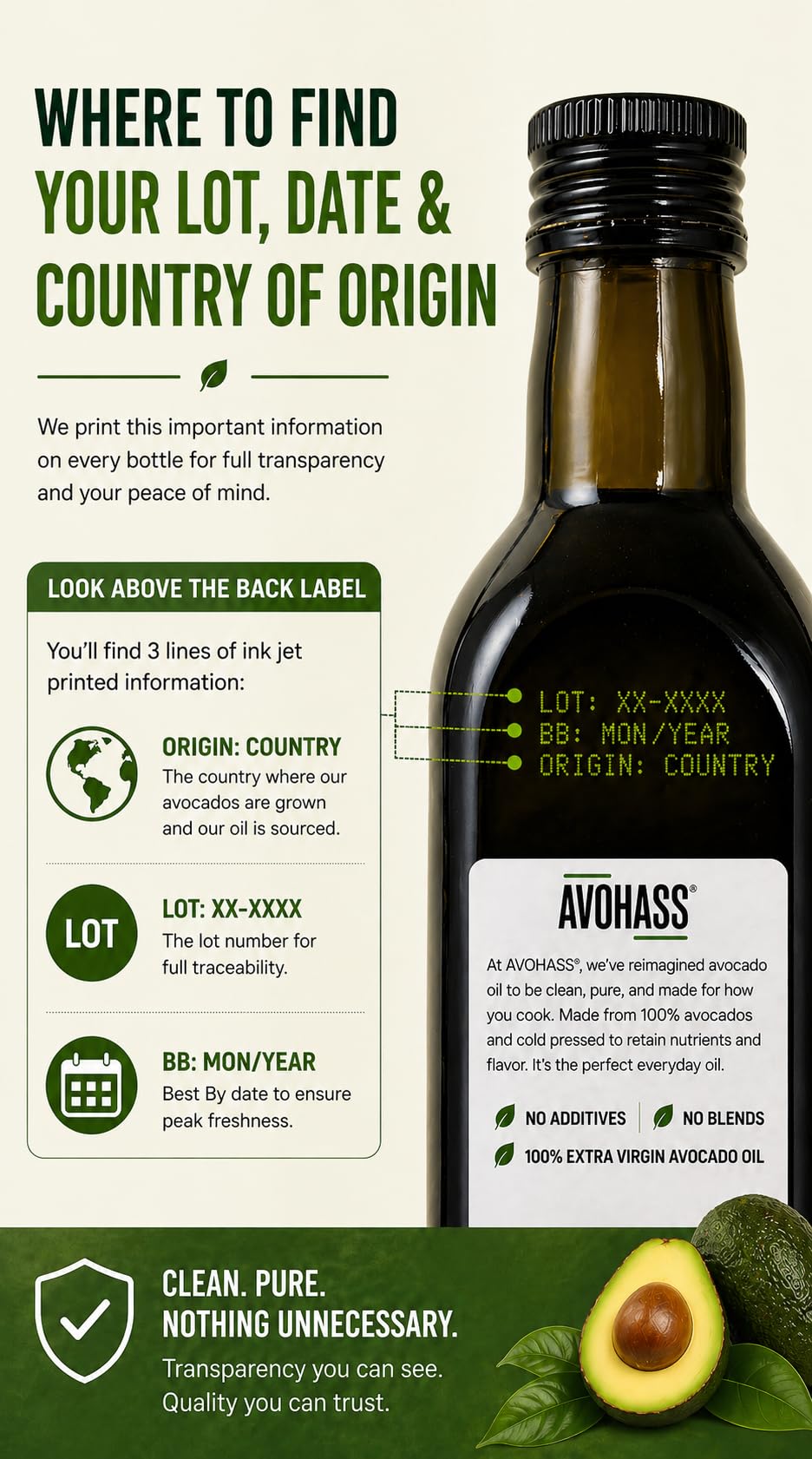 Avohass Organic Extra Virgin Avocado Oil 8.5 oz – First Cold Pressed, Mexico-Sourced