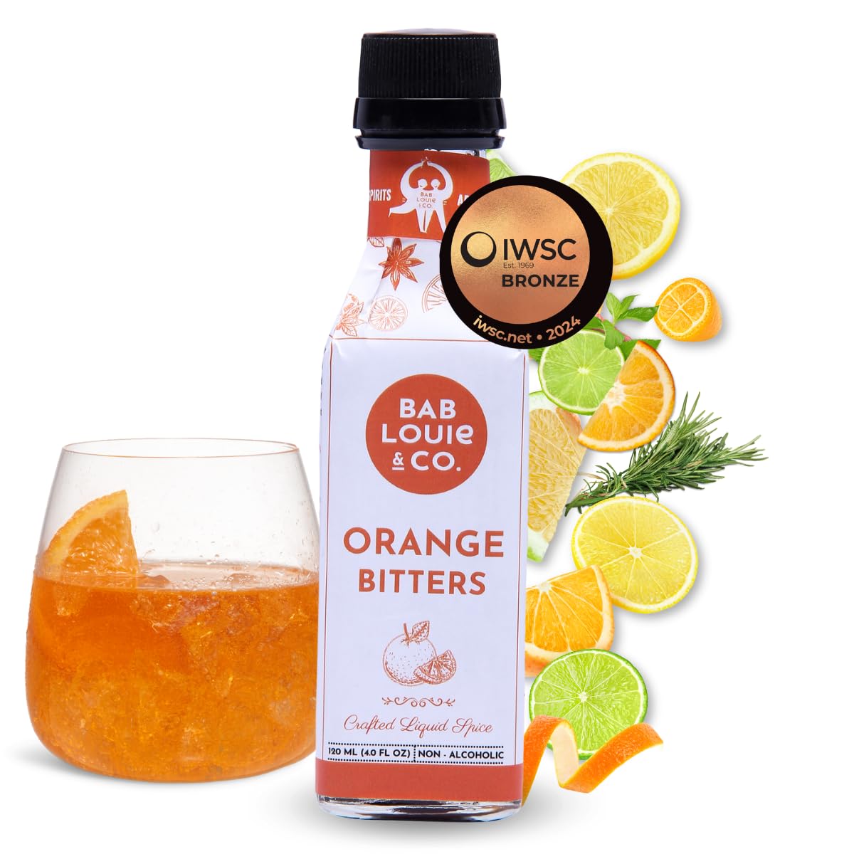 Bab Louie & Co. Orange Bitters - Non-Alcoholic, Award-Winning 120ml for Cocktails