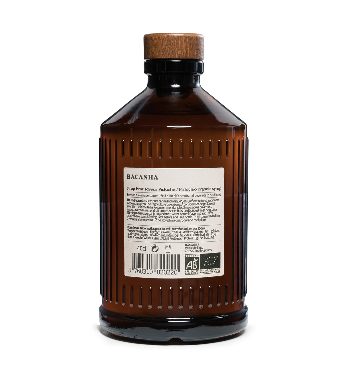 Bacanha Organic Pistachio Syrup – Premium French Nut Syrup, 400ml