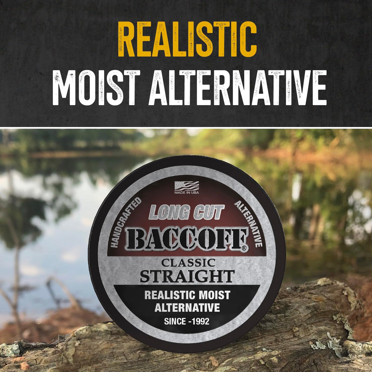 BACC OFF Classic Straight Long Cut: Bold, Natural Flavor (5 Cans)