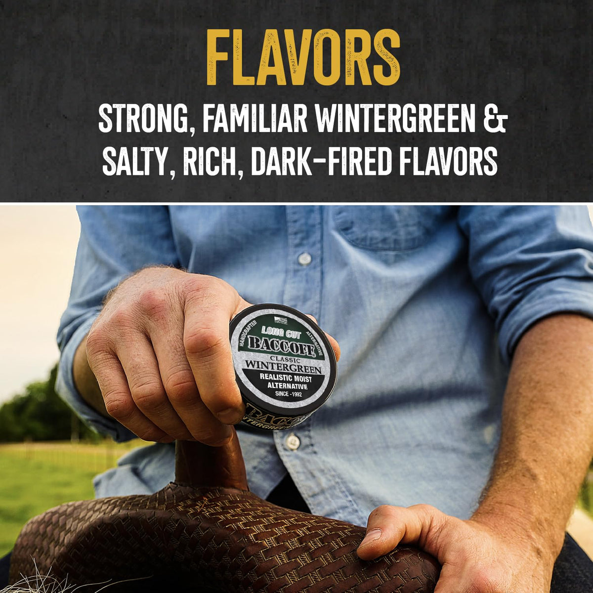 BACC OFF Classic Wintergreen Long Cut – 5 Cans, Authentic Wintergreen Flavor