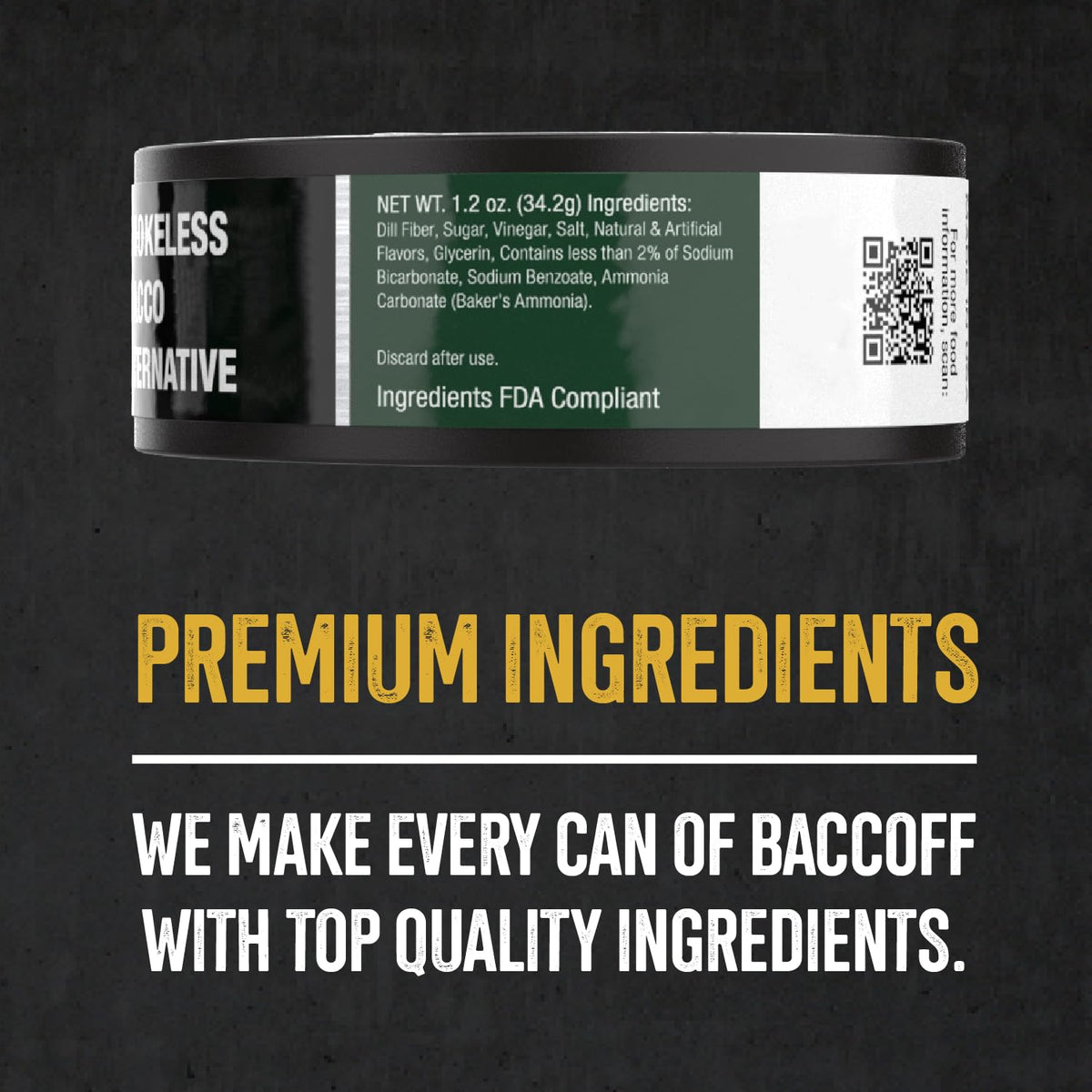 BACC OFF Classic Wintergreen Long Cut – 5 Cans, Authentic Wintergreen Flavor