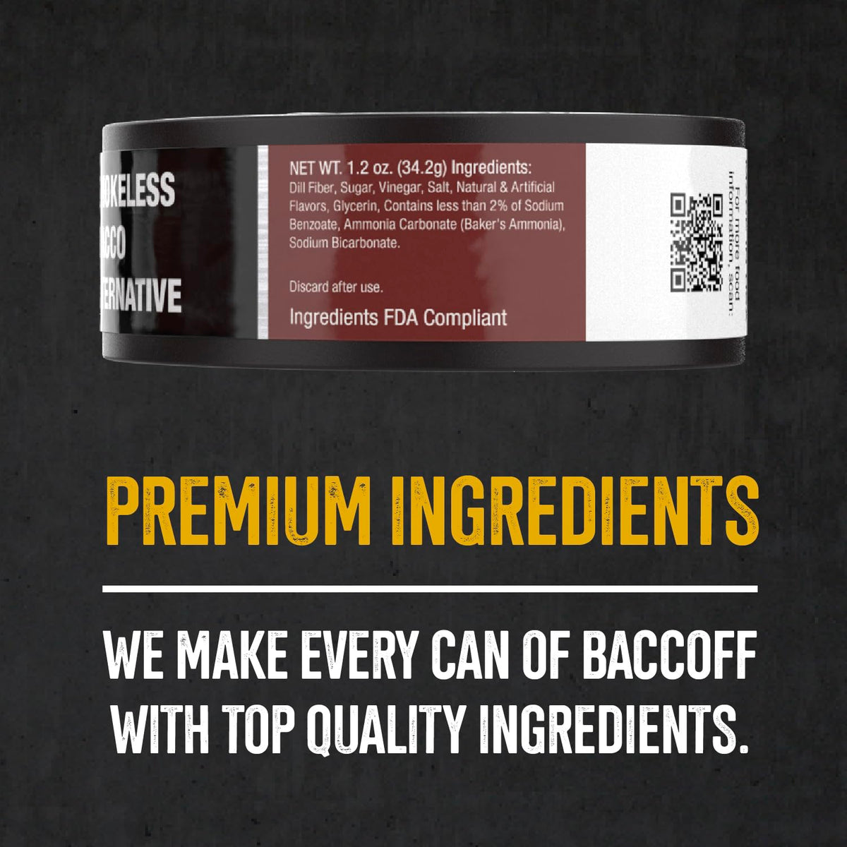 BACC OFF Classic Straight Long Cut: Bold, Natural Flavor (5 Cans)