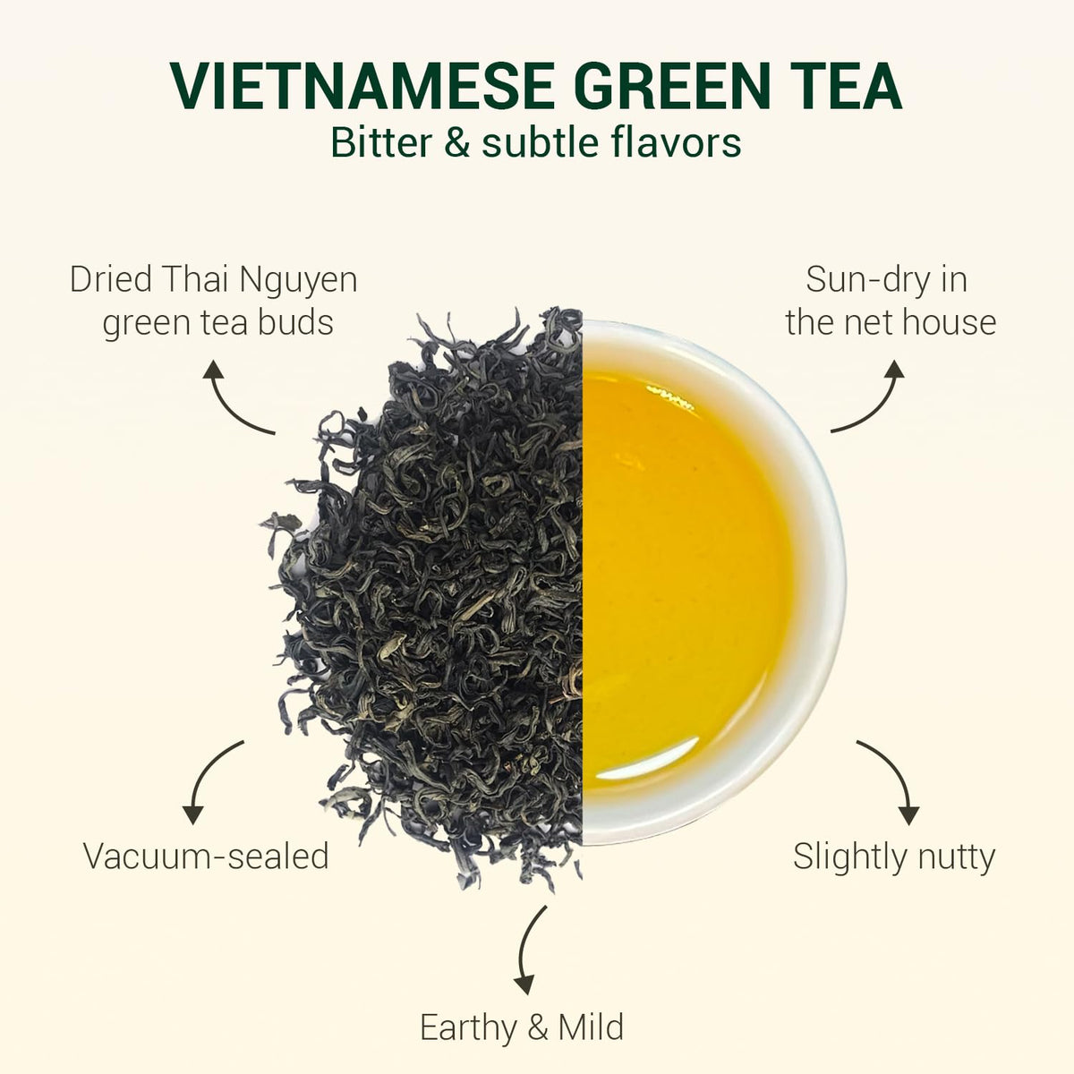 BACH TRA Green Tea Loose Leaf 17.64 oz – Thai Nguyen Tea Buds | Smooth, Low Caffeine | Large Value Pack