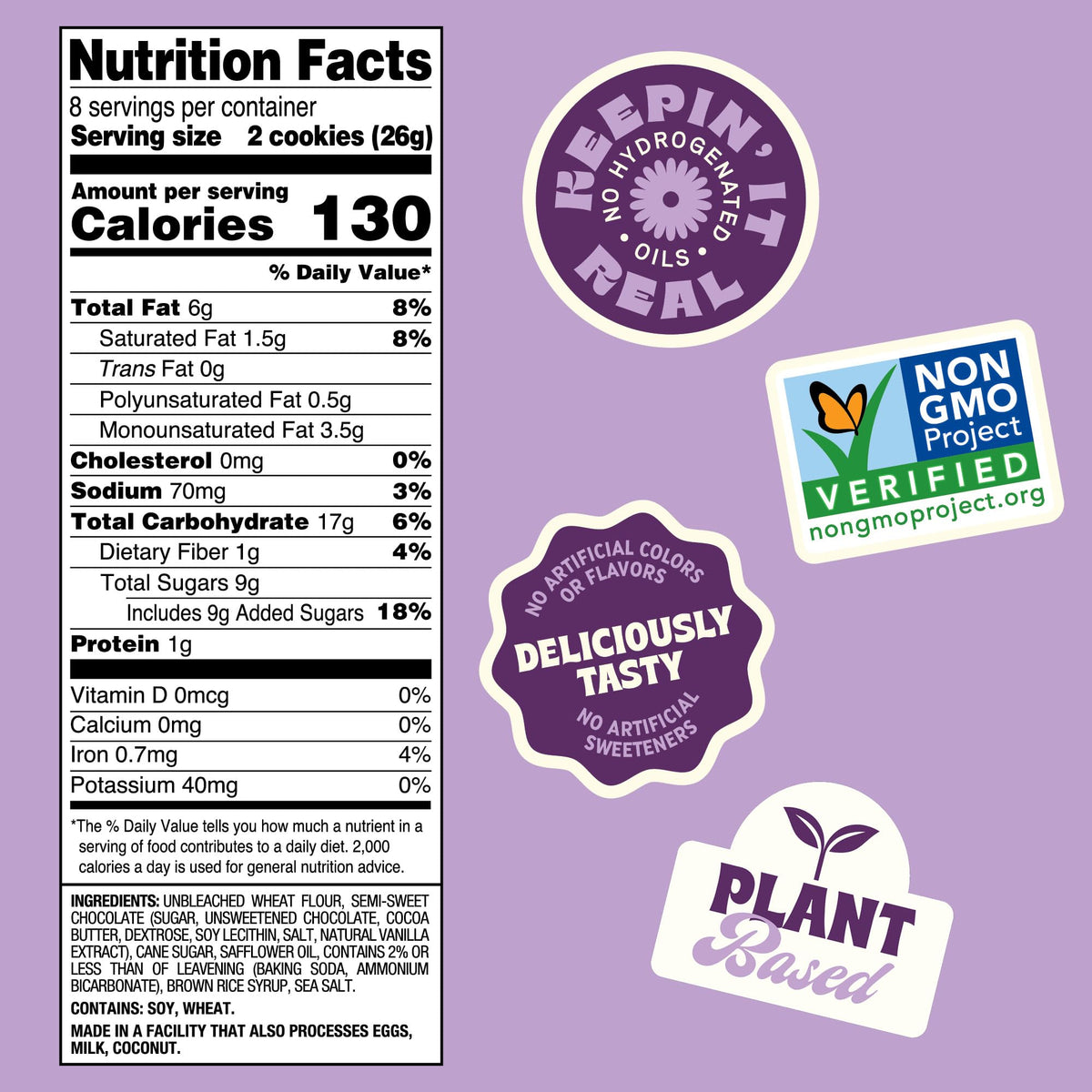 Back to Nature Chocolate Chunk Cookies – Non-GMO, Whole Grains, 7.5 oz (Pack of 6)
