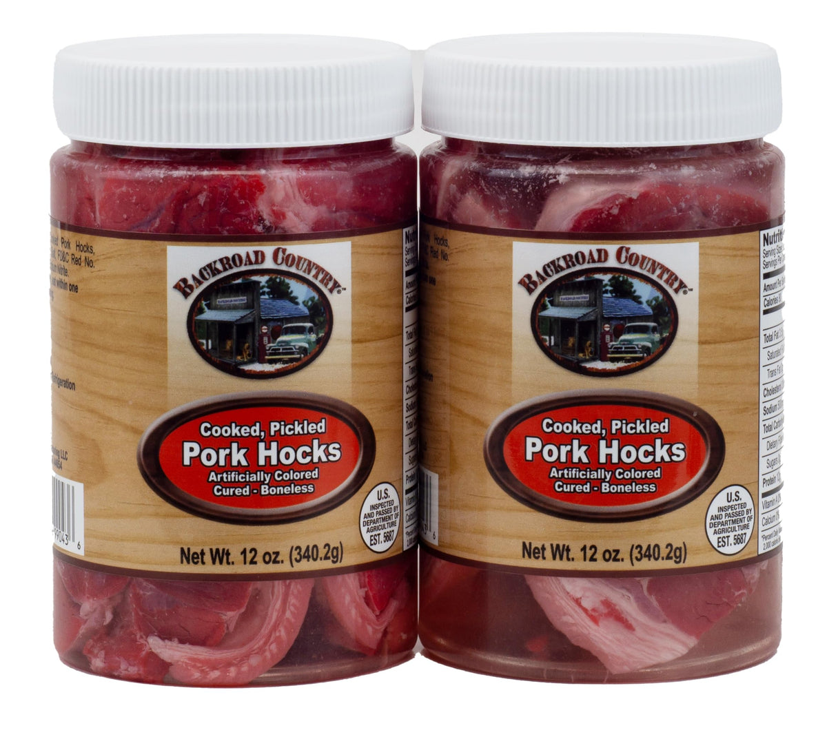 Backroad Country Fully Cooked Boneless Pickled Pork Hocks in a Jar — 12 oz, Pack of 2 | Made in Ohio Amish Country