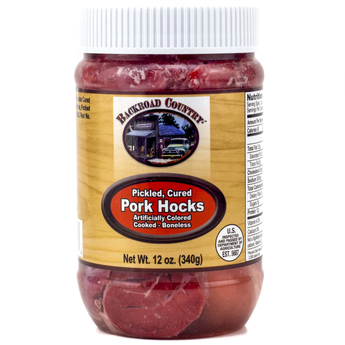 Backroad Country Fully Cooked Boneless Pickled Pork Hocks in a Jar — 12 oz, Pack of 2 | Made in Ohio Amish Country