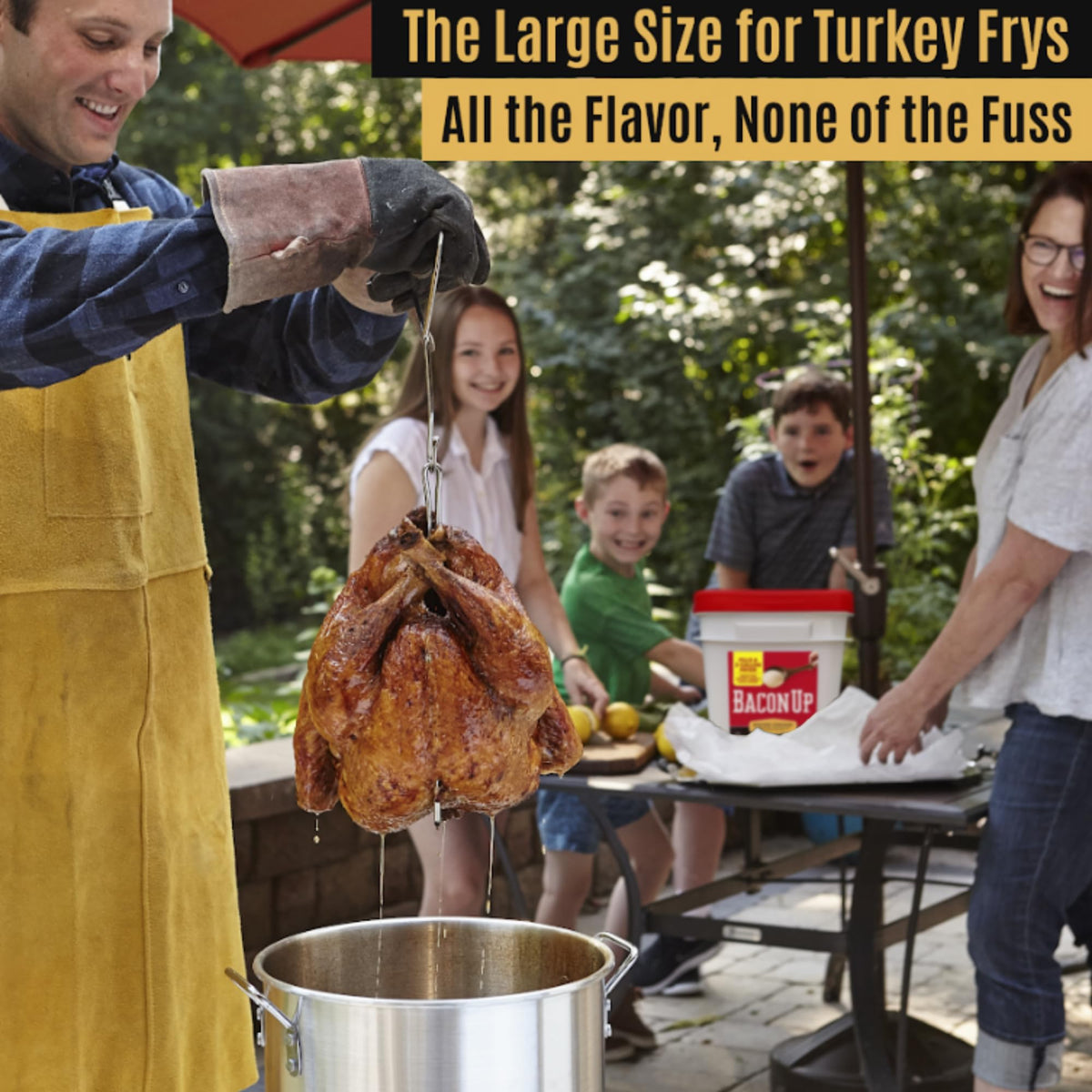 Bacon Up® Bacon Grease for Cooking – 21.85 lb Tub for Turkey Frying & Grilling