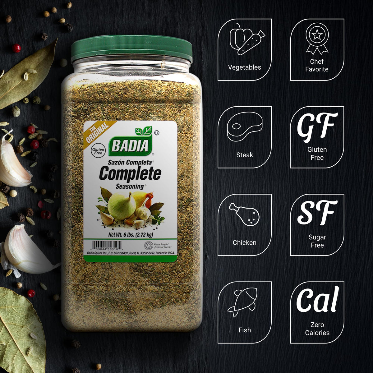 Badia Complete Seasoning 96 oz – All-Purpose Spice Blend with Garlic, Onion & Herbs