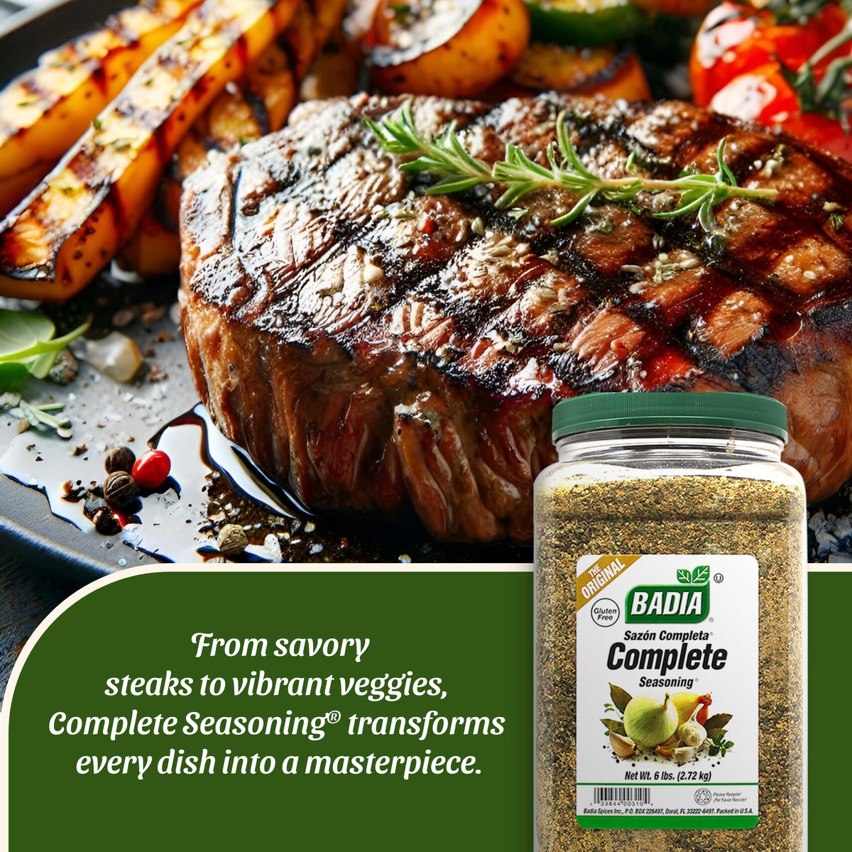 Badia Complete Seasoning 96 oz – All-Purpose Spice Blend with Garlic, Onion & Herbs