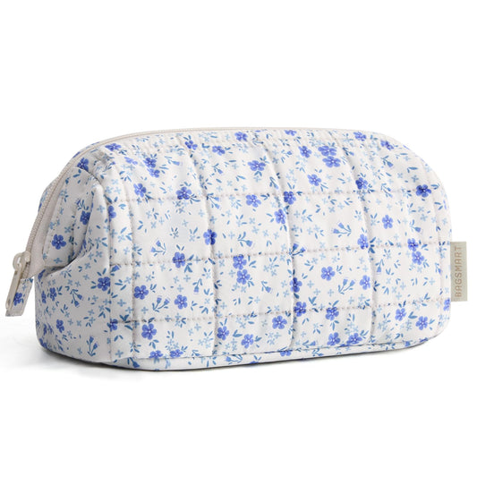 BAGSMART Makeup Bag Travel Toiletry Bag, Wide-open Zipper Pouch, Floral