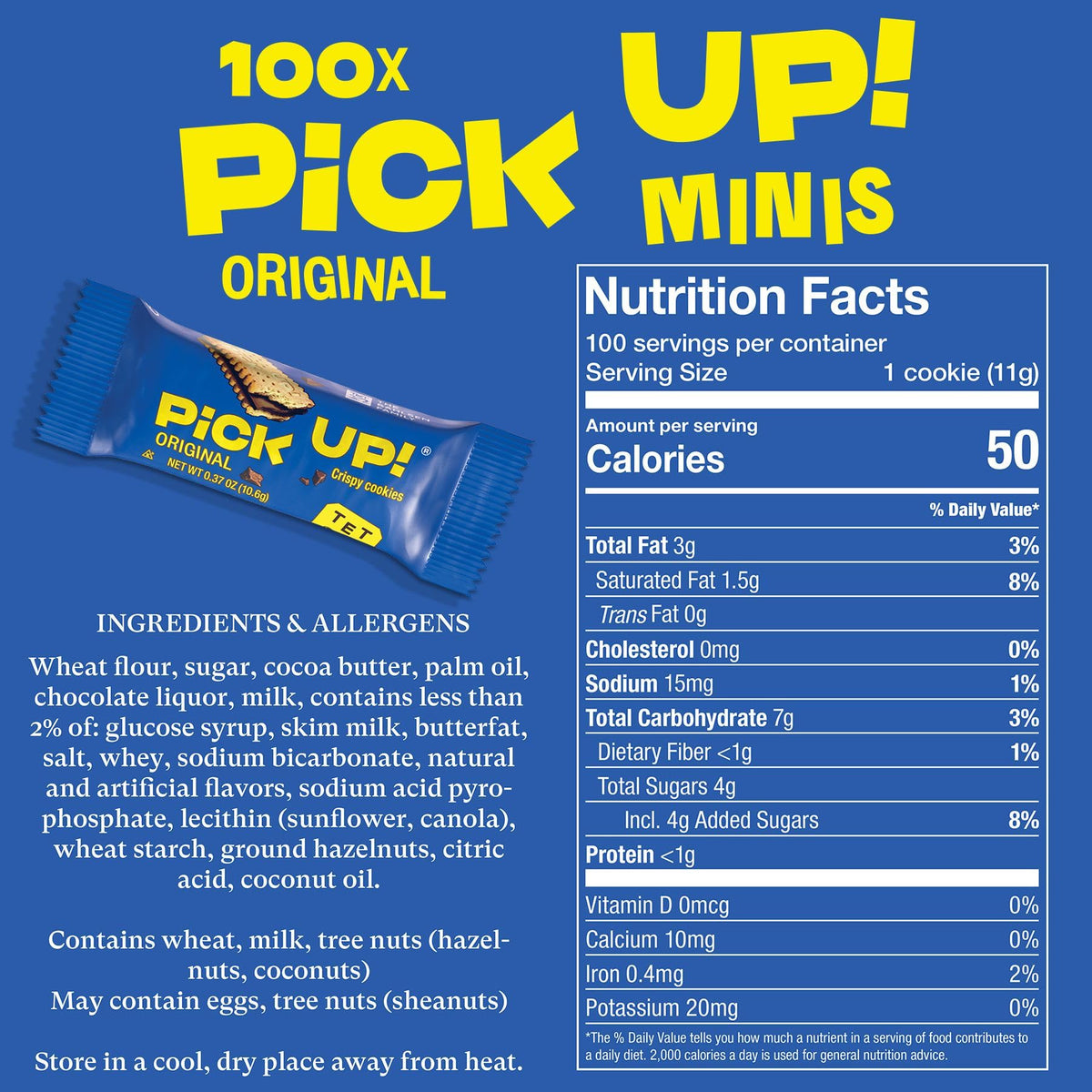 Bahlsen PiCK UP! Minis Original Cookies – 100 Count Bucket, Individually Wrapped, Kosher