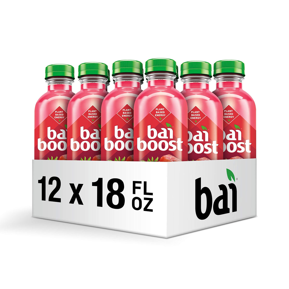 Bai Boost Watamu Strawberry Watermelon – Antioxidant-Infused Energy Beverage, 18 oz Bottle (Pack of 12)