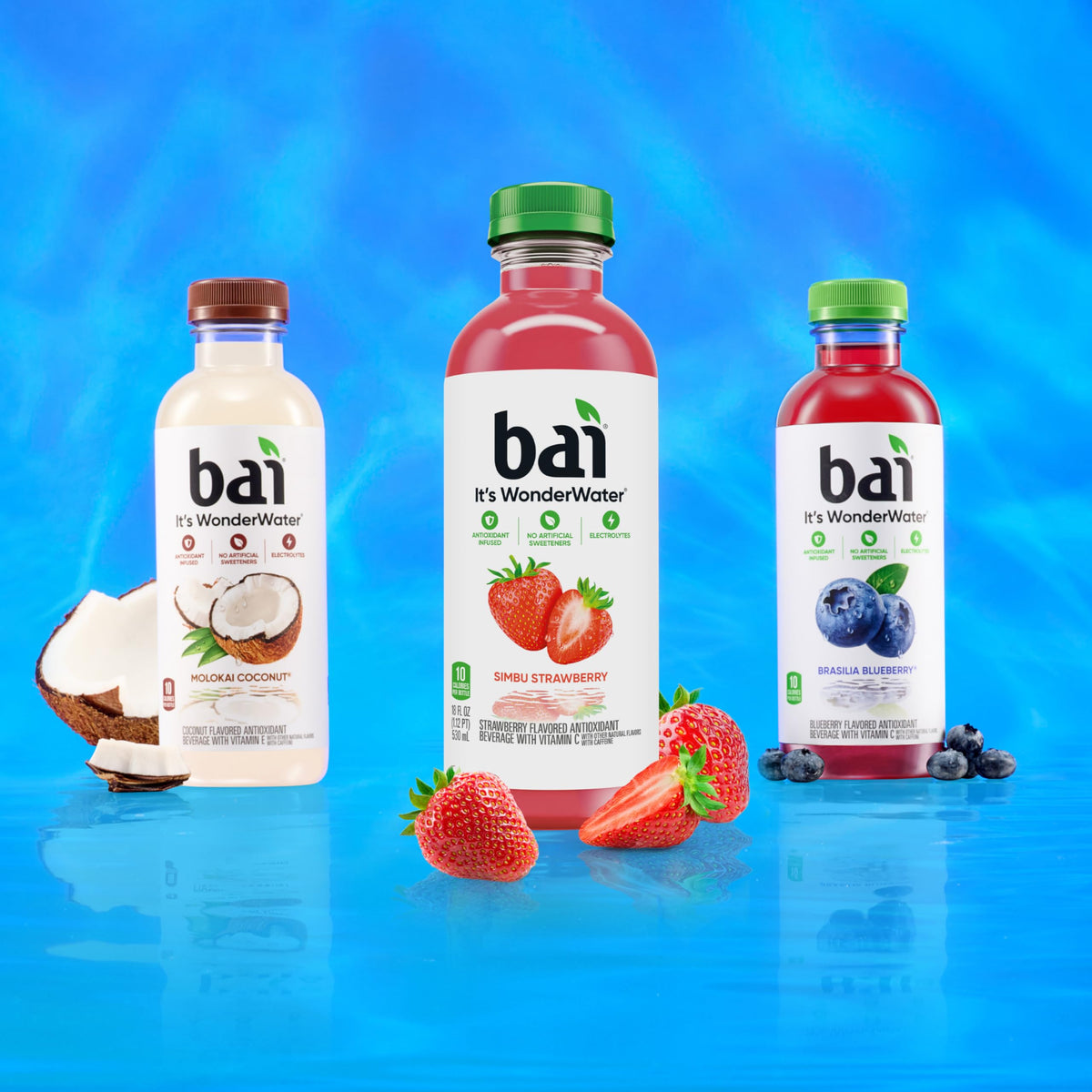 Bai Brasilia Blueberry Antioxidant Infused Water – 18 oz Bottle, 12 Pack | Vitamin C & No Artificial Sweeteners