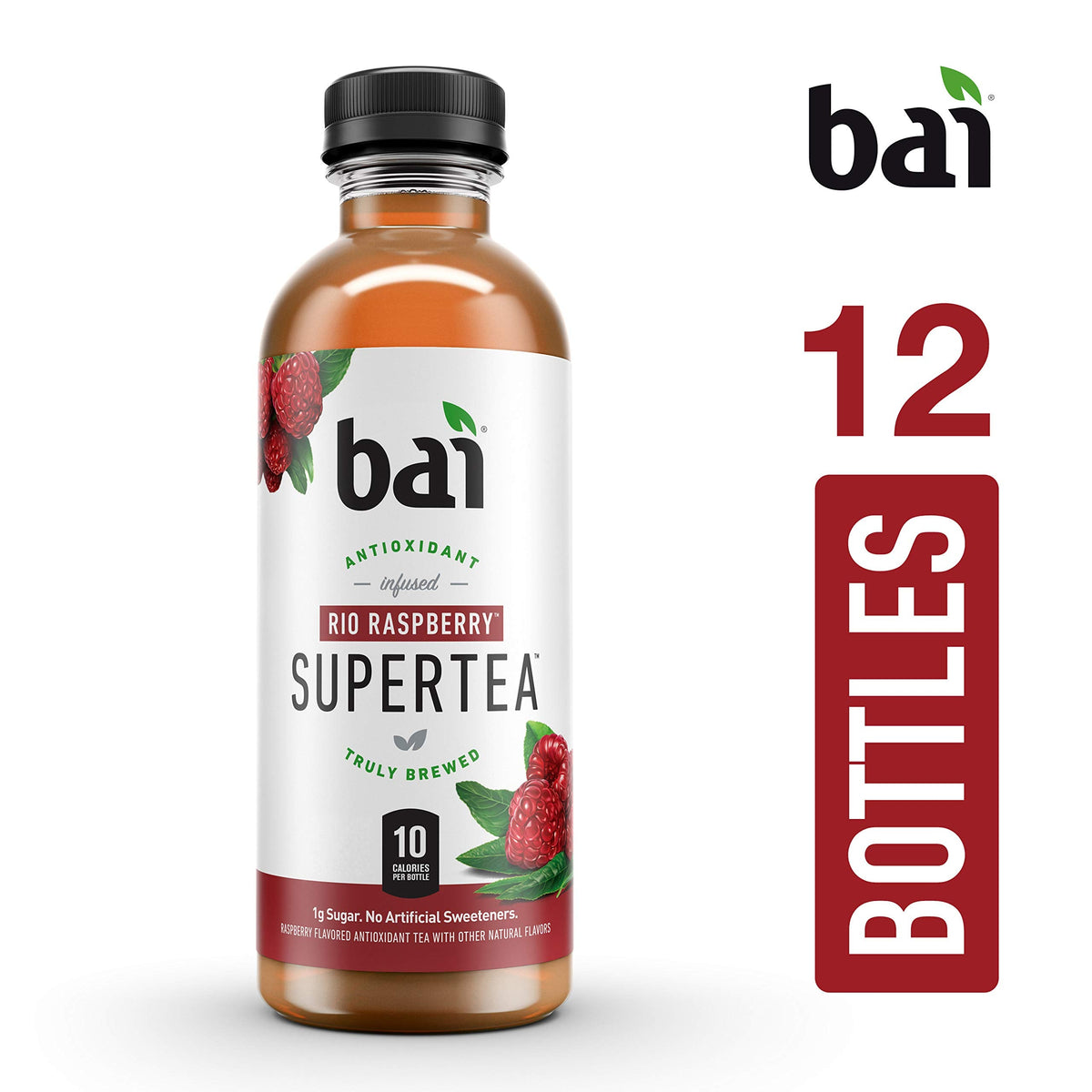 Rio Raspberry Bai Iced Tea – Antioxidant Infused Real Tea, 18 oz (Pack of 12)