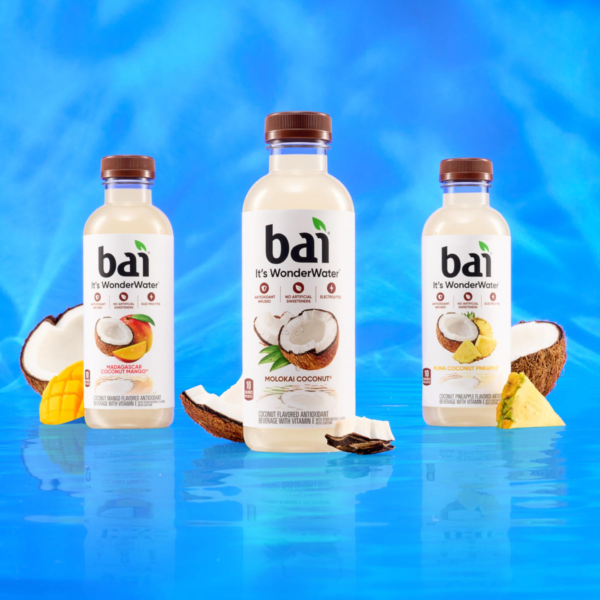 Bai Molokai Coconut Antioxidant Infused Water — 18oz (12 Pack) | No Artificial Sweeteners