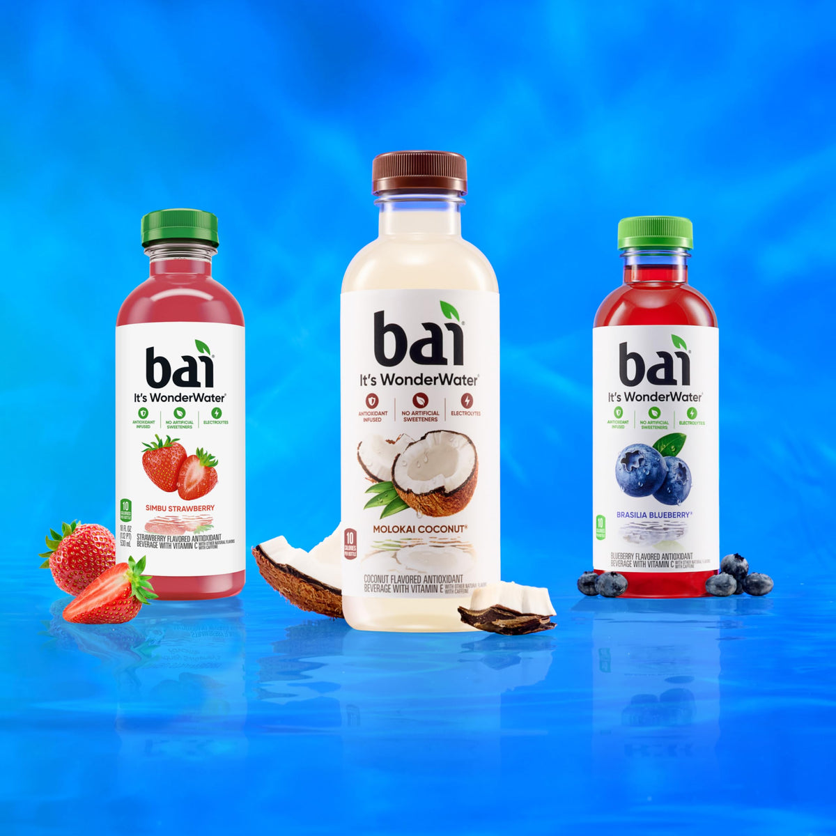 Bai Molokai Coconut Antioxidant Infused Water — 18oz (12 Pack) | No Artificial Sweeteners